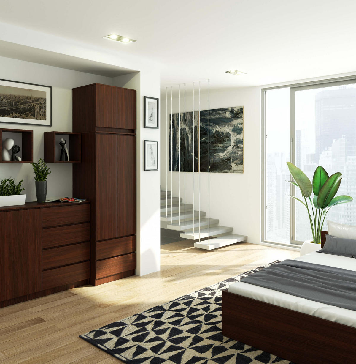 KLEIDERSCHRANK AUFSATZSCHRANK Wengefarben 60x51x55cm - Wengefarben, Holzwerkstoff (60/55/51cm) - Akord