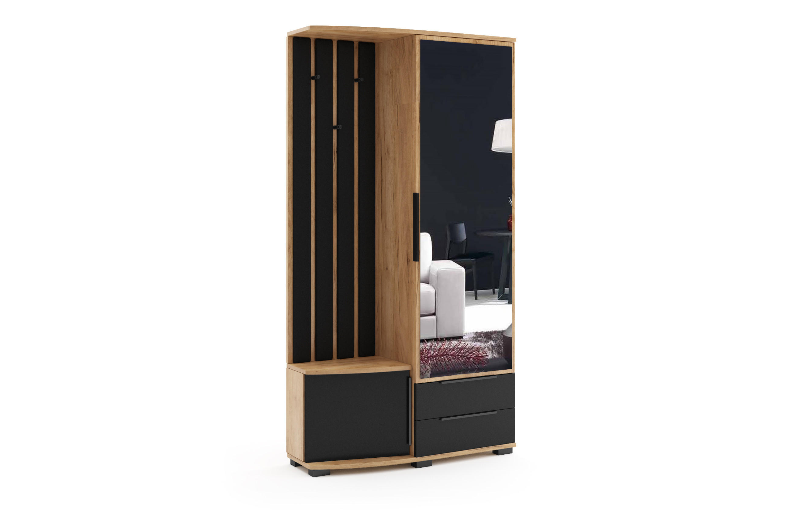 BM-Möbel Garderobe Gold 100x190x35 cm