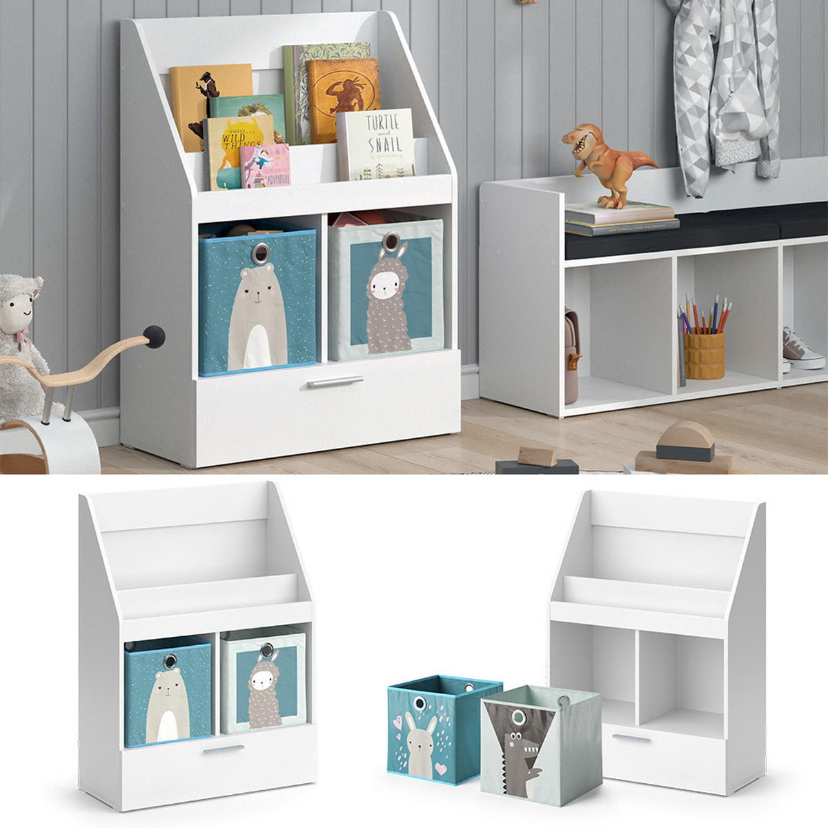 DĚTSKÁ POLIČKA Luigi Bílá - bílá, kompozitní dřevo (72/96.2/31.2cm) - Vicco