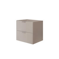 WASCHBECKUNTERSCHRANK, Kaschmir, 60 x 57 x 46 cm, silberner Griff, ohne Arbeitsplatte - Beige/Silberfarben, Holzwerkstoff (60/57/46cm) - 3XE LIVING