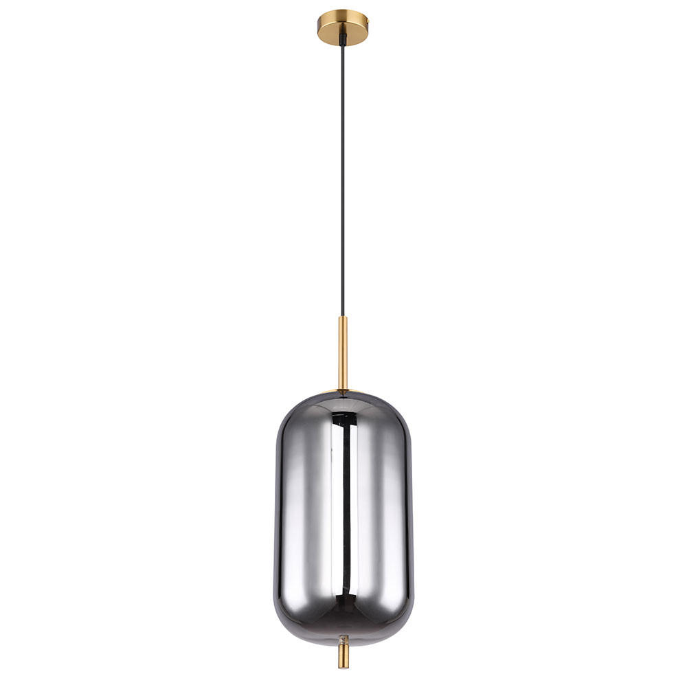 HÄNGELEUCHTE Metall Rauchglas Grau Matt - Grau, Glas (22/22/120cm) - Globo Lighting