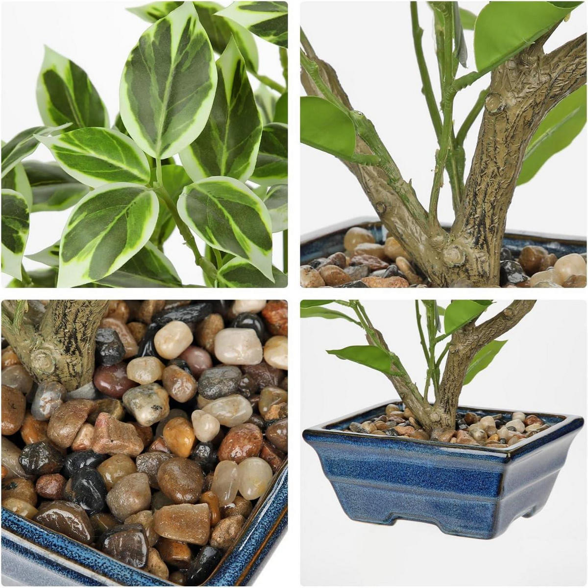 KUNSTPFLANZE Ficus 39 cm Blau - Blau, Kunststoff (39cm)