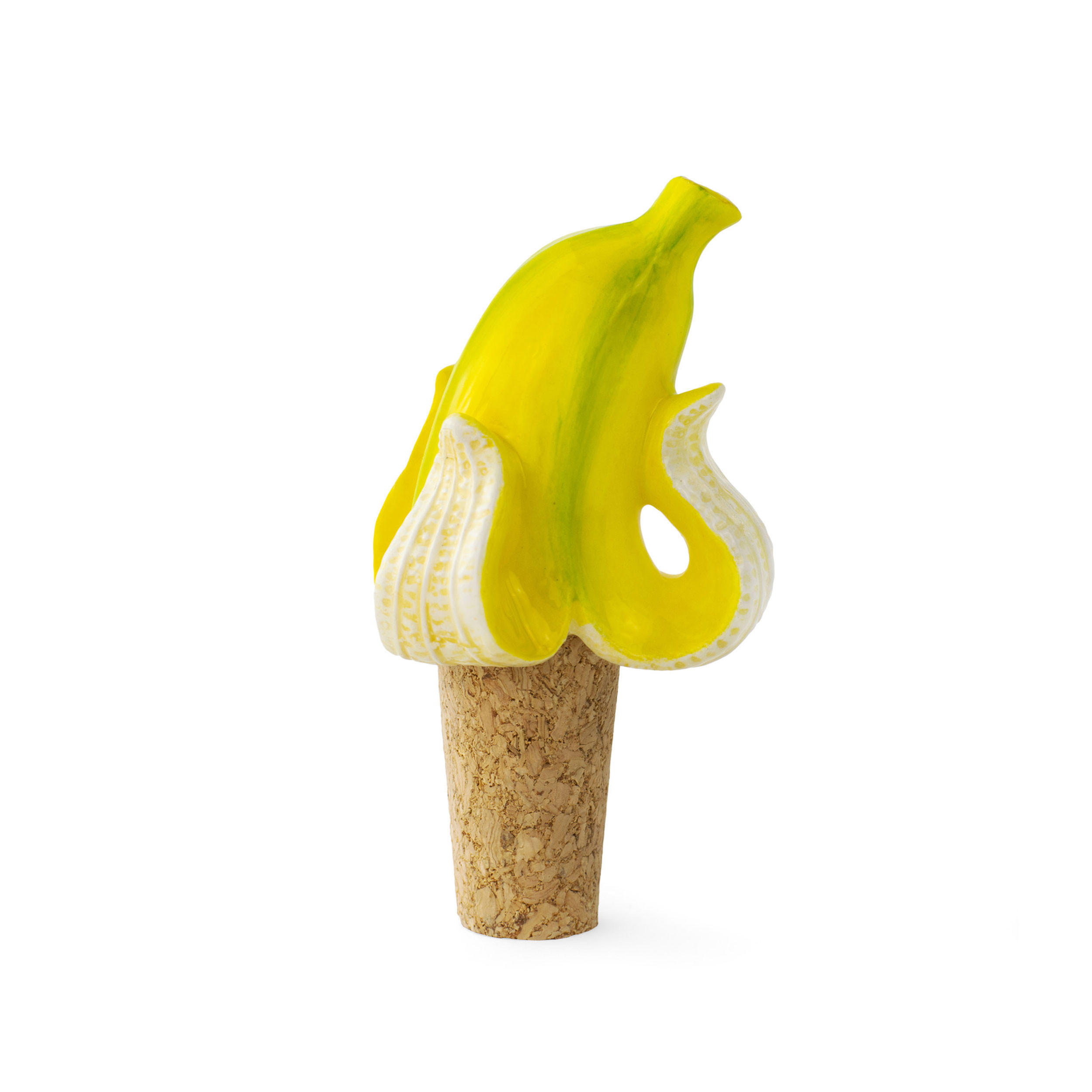 WEINSTOPPER Banana Romance, Dolomit, Kork, 5.5 cm - Weiß, Keramik (5/5.5/5cm) - Donkey Products