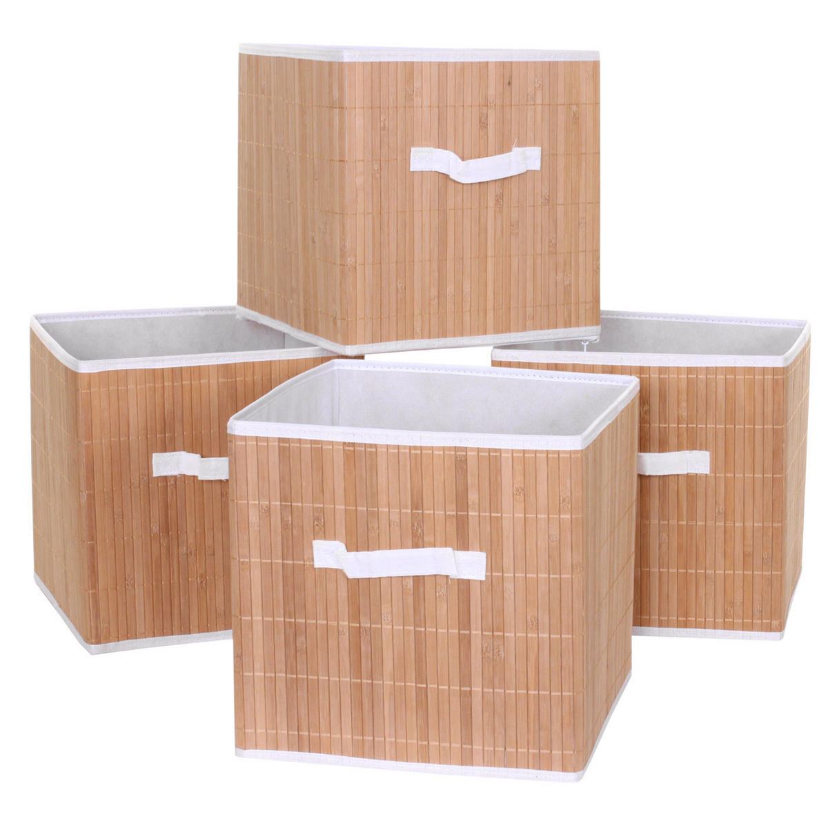 SKLÁDACÍ box hnědý, sada 4 ks - hnědá, dřevo (32/32cm) - MCW