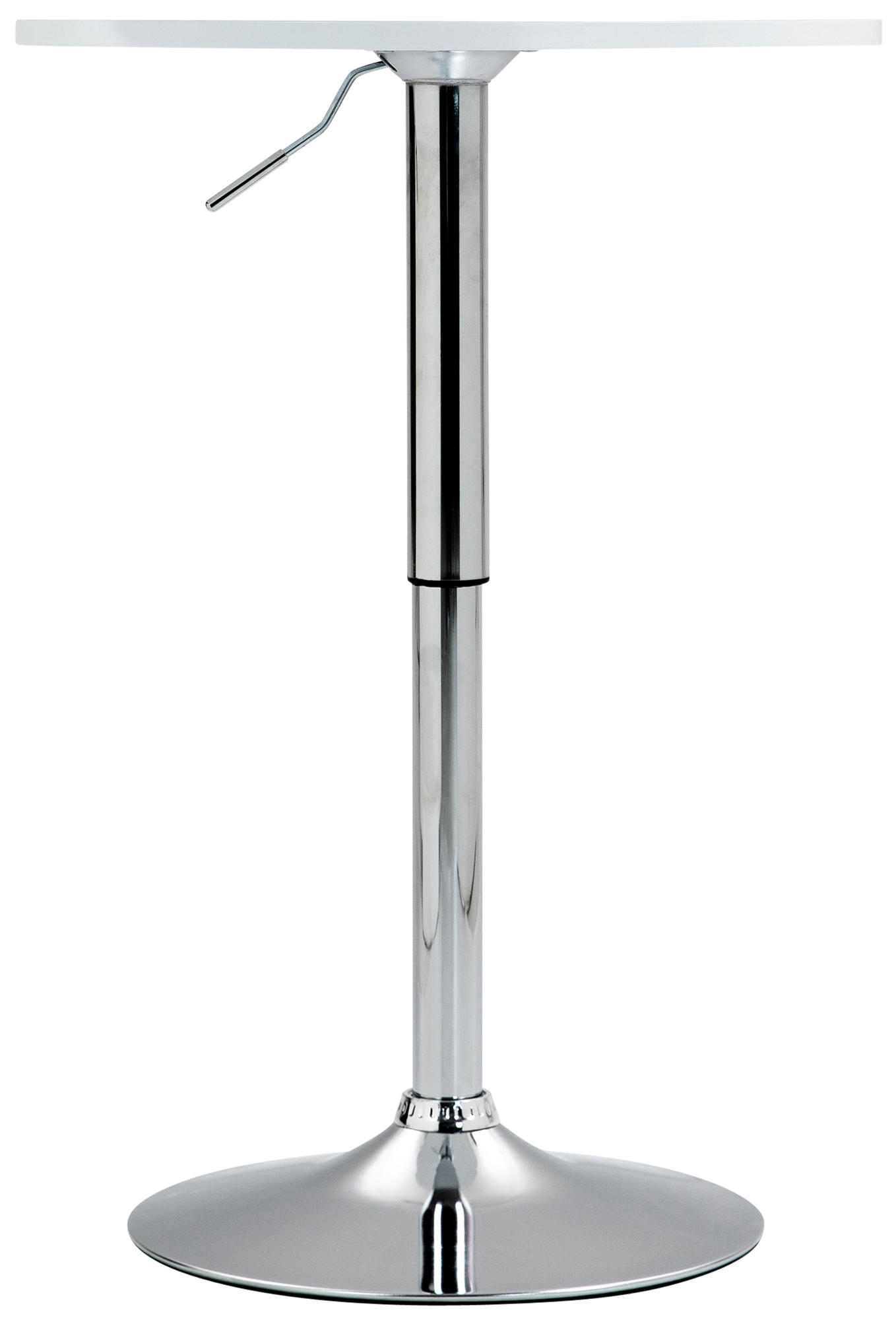 STEHTISCH rund 60 cm Holz weiß - Chromfarben/Weiß, Holz/Metall (60/60/85cm) - CLP