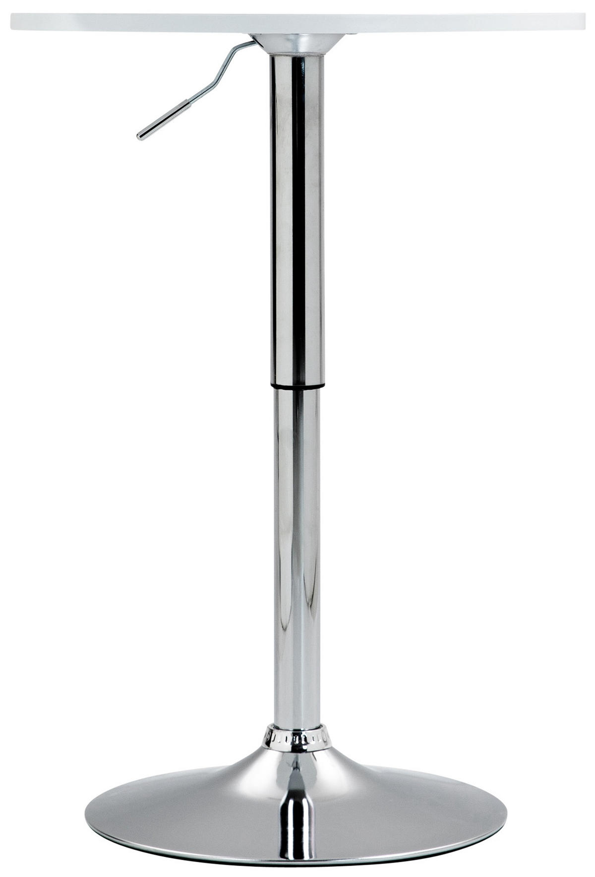 STEHTISCH rund 60 cm Holz weiß - Chromfarben/Weiß, Holz/Metall (60/60/85cm) - CLP