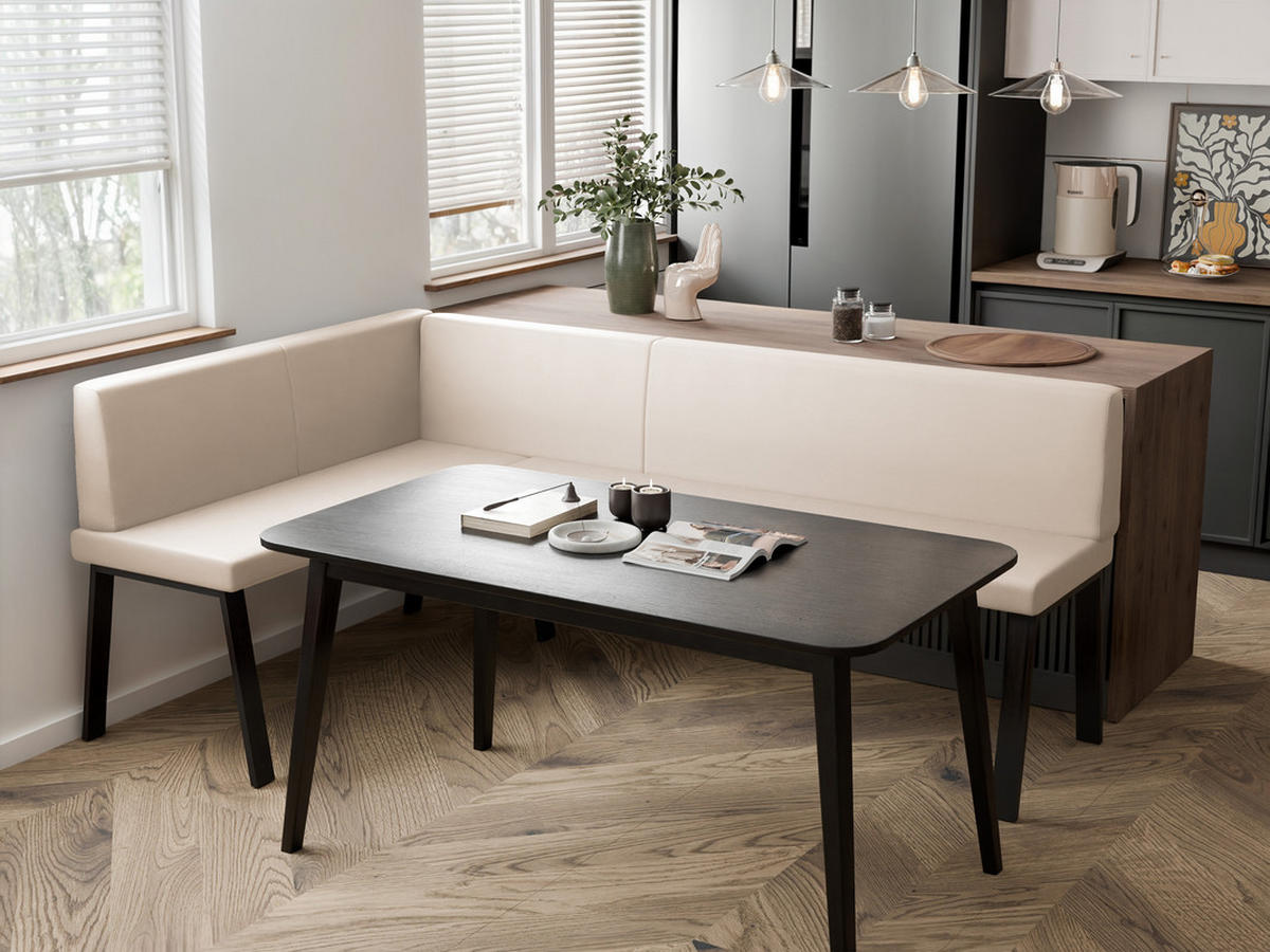 ECKBANK links MONO Y Kunstleder glatt, 128/168 cm Beige - Beige, Kunststoff/Textil (128/168cm) - Idohome