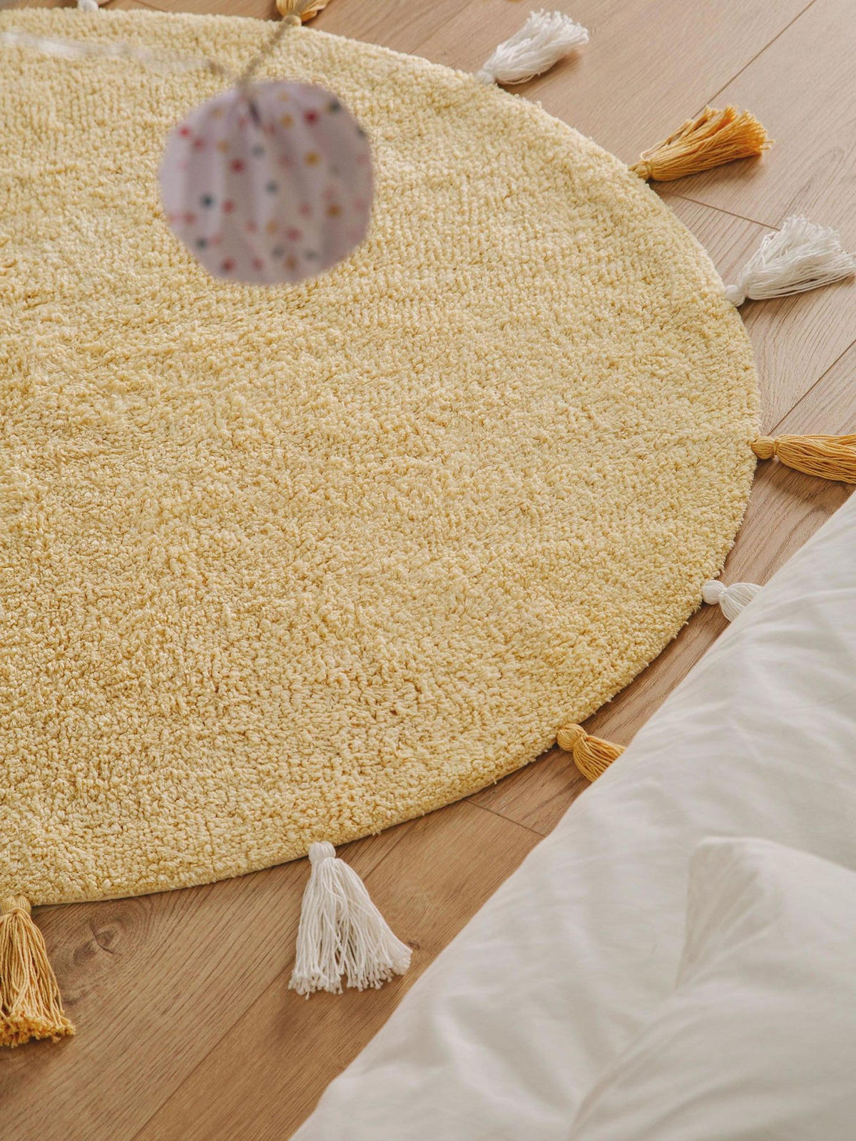 KINDERTEPPICH waschbar Malu Gelb ø 100 cm rund - Gelb, Naturmaterialien/Textil (100/1cm) - KUNSTLOFT
