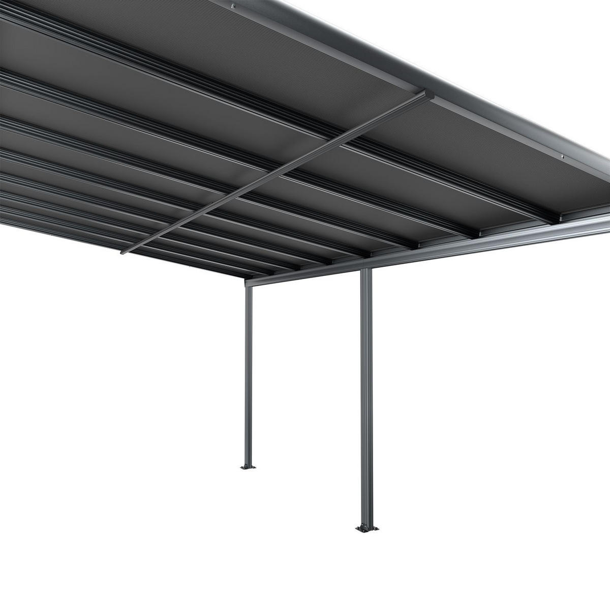 TERRASSENDACH Borneo Aluminium 4,9x3m dunkelgrau - Dunkelgrau, Metall (495/278/303cm) - Juskys