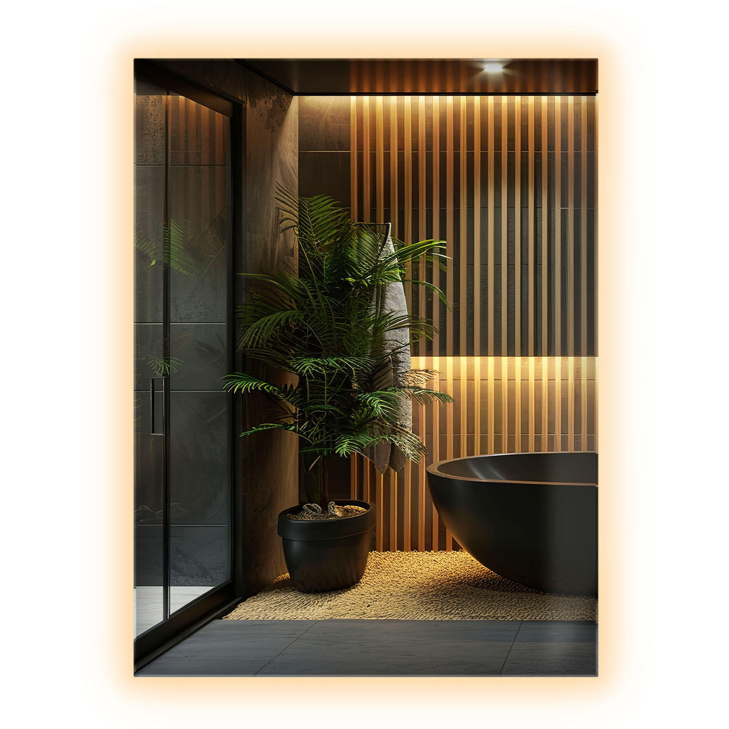 LED-SPIEGEL 80x60 cm Rechteckig Warmweiß 3000K - Transparent, Glas (60/80/0.4cm) - Wallfluent