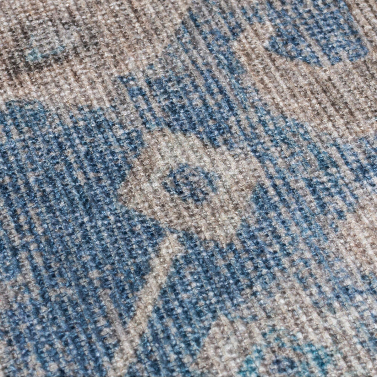 TEPPICH waschbar Vintage Floral, Orientalisch, Wohnzimmer schmutzabweisend Blau Rechteckig 190x290 - Blau, Textil (190/290cm) - KADIMA DESIGN