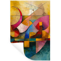 WANDTATTOO Kunst - Abstrakt - Modern 80x120 cm - Gelb, Kunststoff (80/120/0.1cm) - MuchoWow