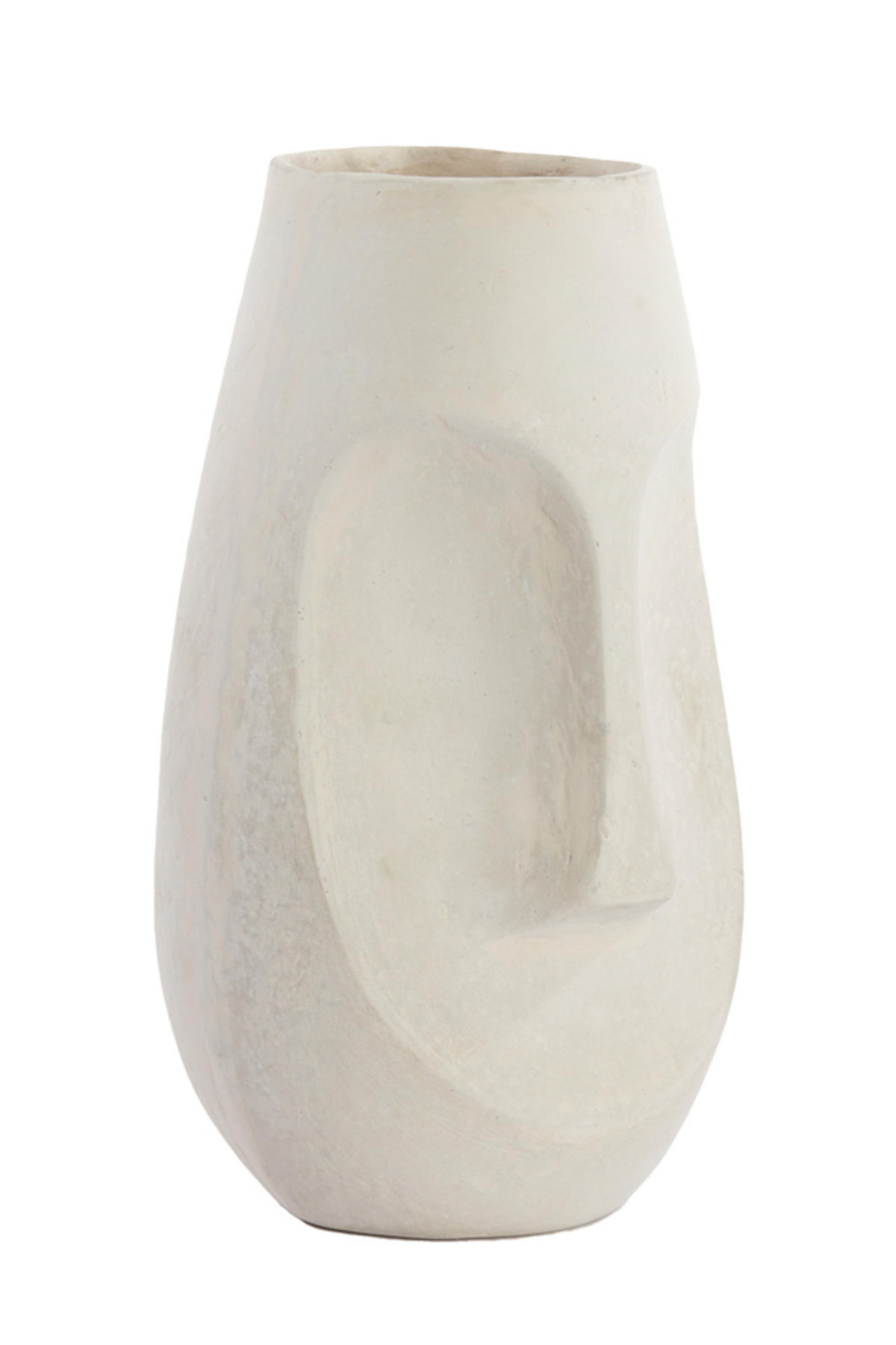 VASE Gesicht Weiß Ø21/36 cm - Weiß, Papier (36cm) - Light & Living