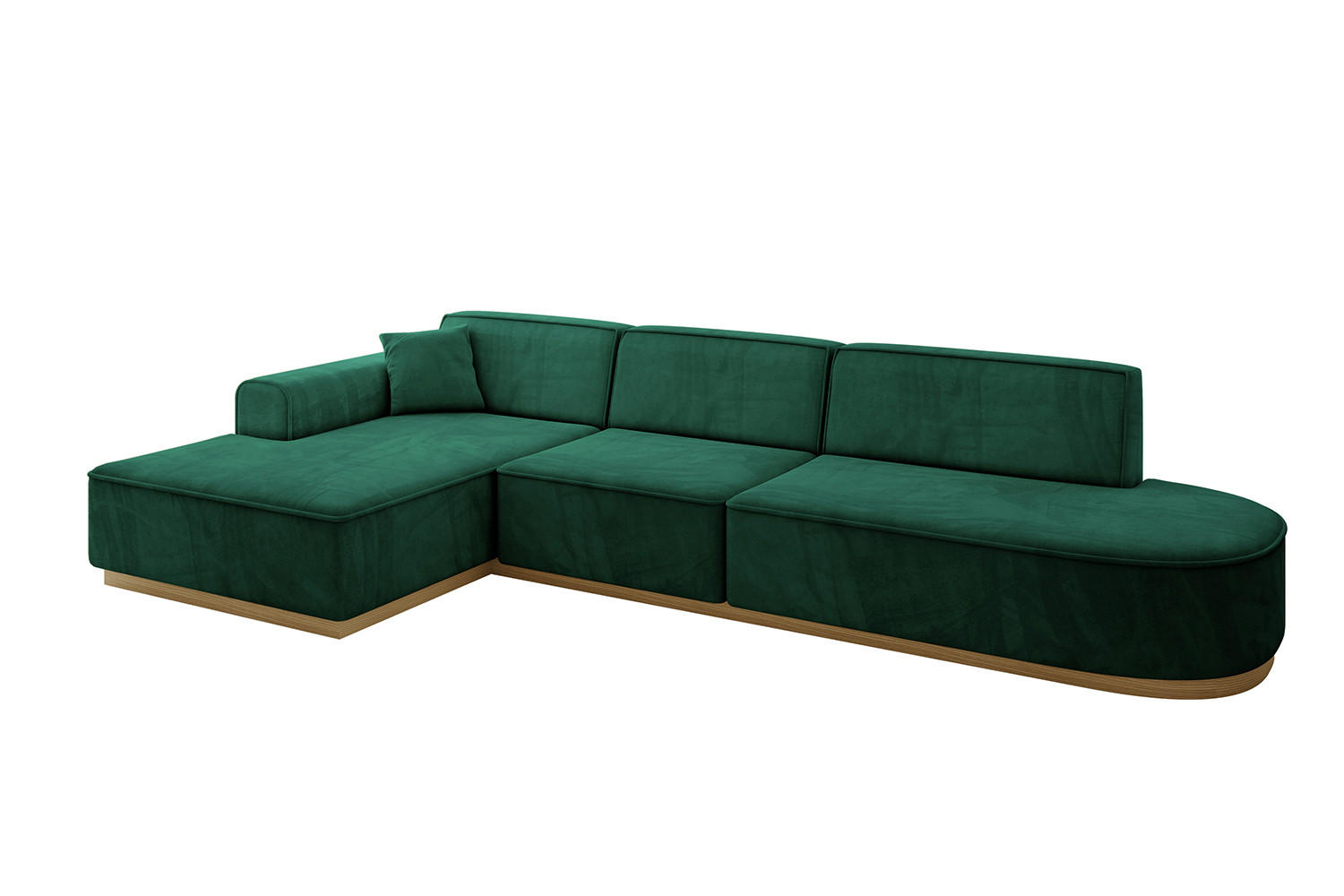 ECKSOFA Ottomane Links IREA-L2-v2 - 327x165x80 cm Grün - Dunkelgrün, Holzwerkstoff/Textil (327/165cm) - ALTDECOR