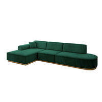 ECKSOFA Ottomane Links IREA-L2-v2 - 327x165x80 cm Grün - Dunkelgrün, Holzwerkstoff/Textil (327/165cm) - ALTDECOR
