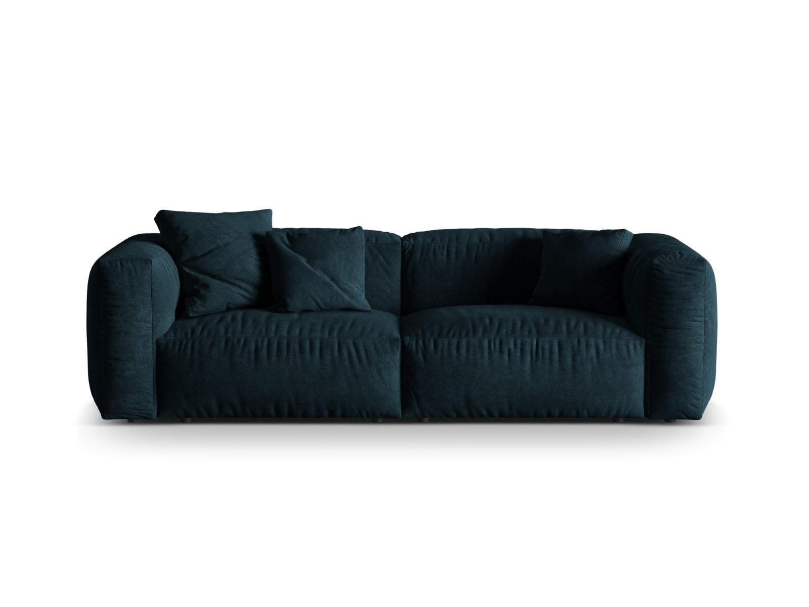SOFA modular Martina aus Samt dunkel petrol 3 Sitzplätze - Petrol, Textil (240/75/106cm) - Micadoni
