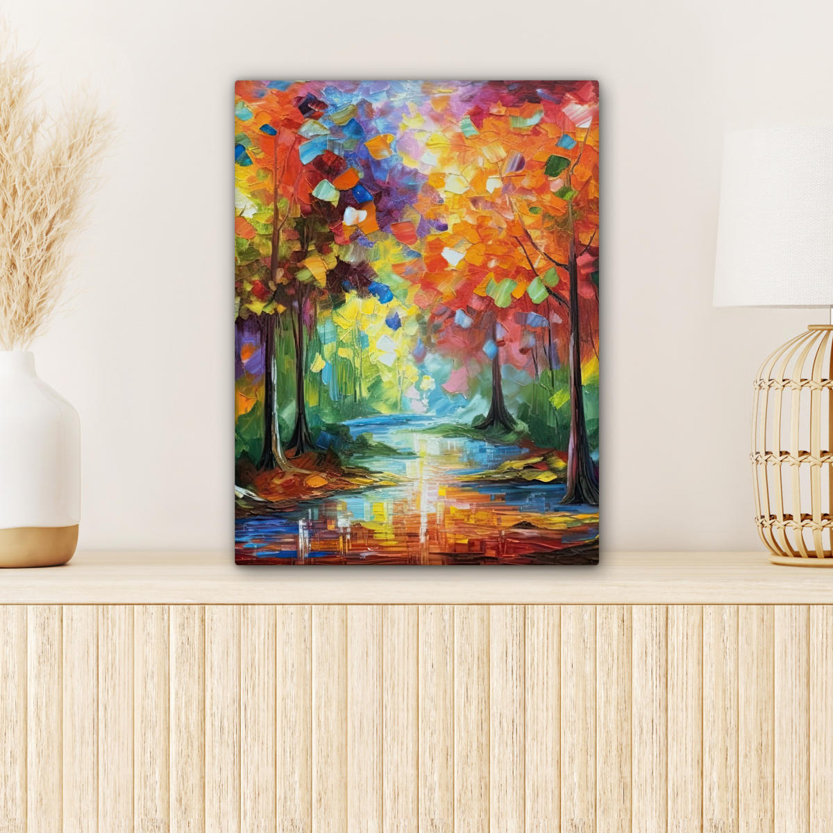 LEINWANDBILD Landschaft - Wald - Farben - Natur 30x40 cm - Multicolor, Textil (30/40cm) - MuchoWow