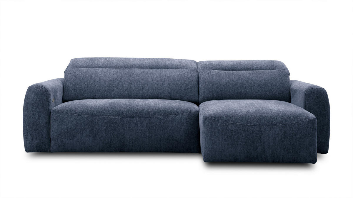 ECKSOFA NERO 4-Sitzer, dunkelblau - Schwarz/Dunkelblau, Holz/Textil (272/81/159cm) - Courtois Laville