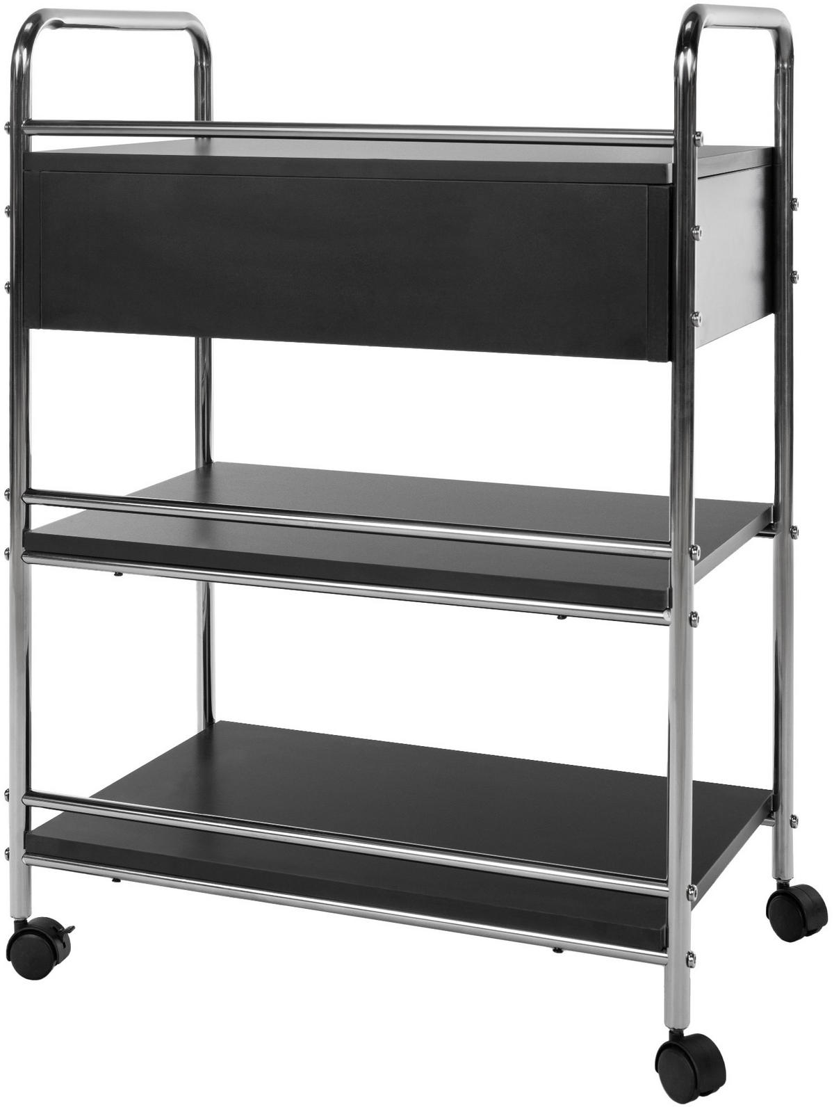 ROLLWAGEN KLIA Schublade & Ablagen Schwarz - Schwarz, Metall (59/82/36cm) - DELUKE