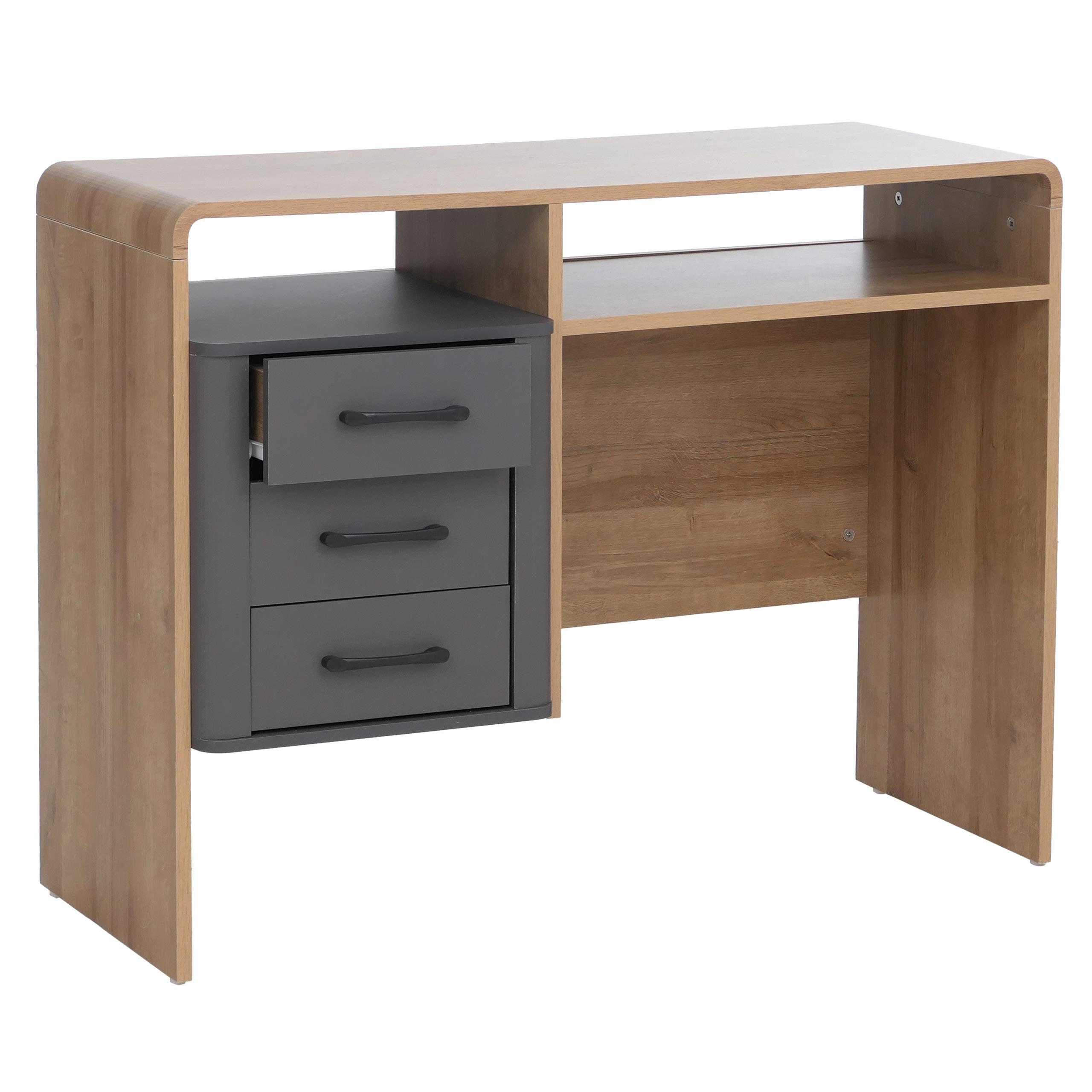 SCHREIBTISCH Dunkelgrau, Braun - Dunkelgrau/Braun, Holz (40/100/75cm) - MCW