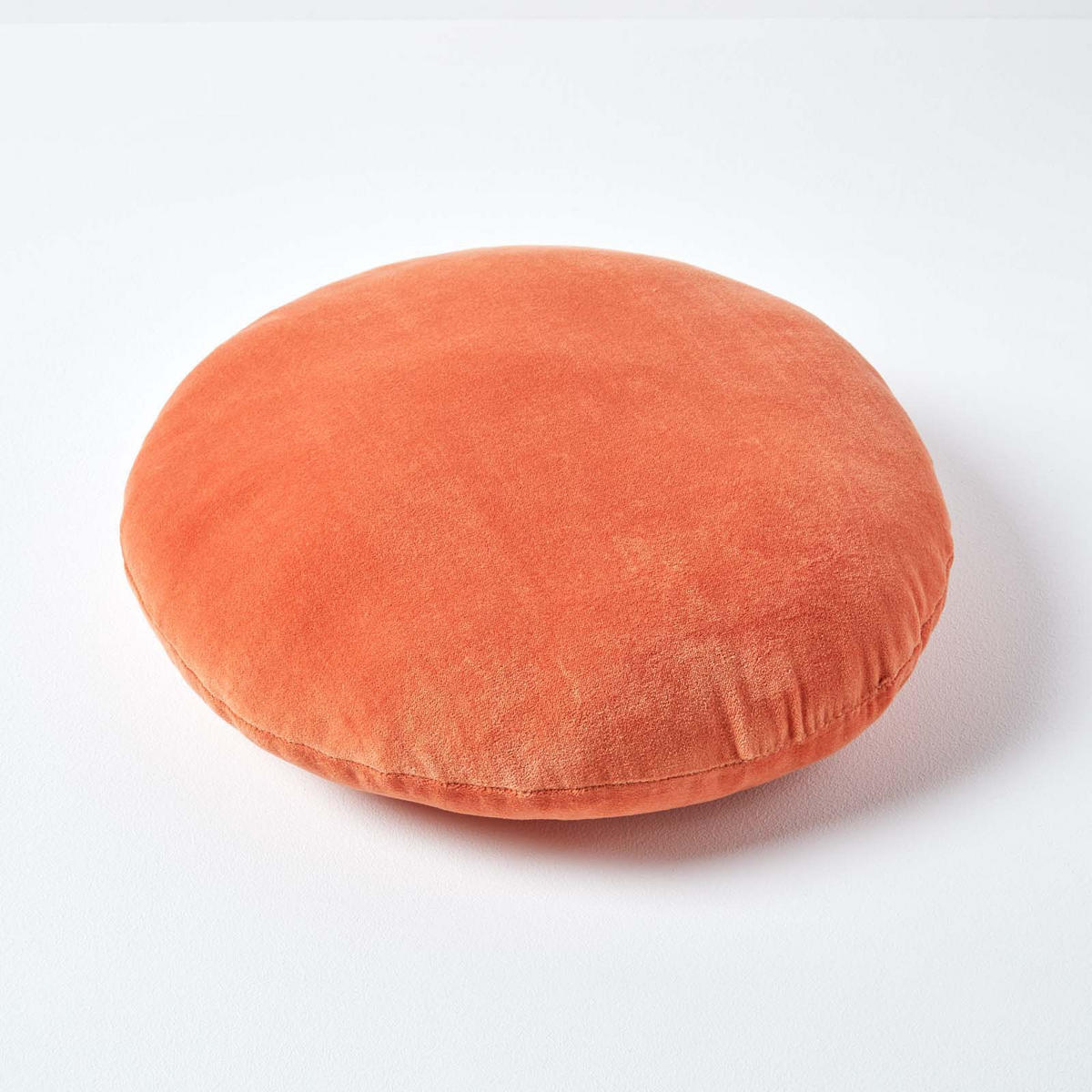 DEKOKISSEN rund orange, Baumwollsamt?40 cm - Orange, Textil (40/40cm) - Homescapes