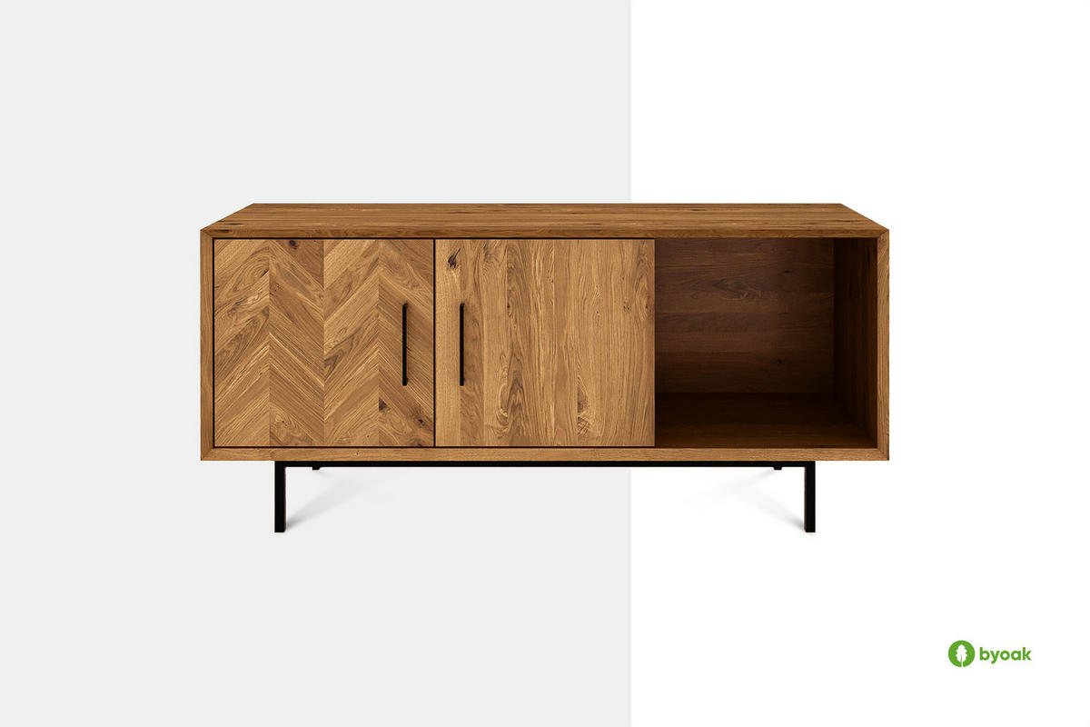 KOMMODE BREIT LEON Kernbuche - Kernbuche, Holz (144/65/45cm) - byoak