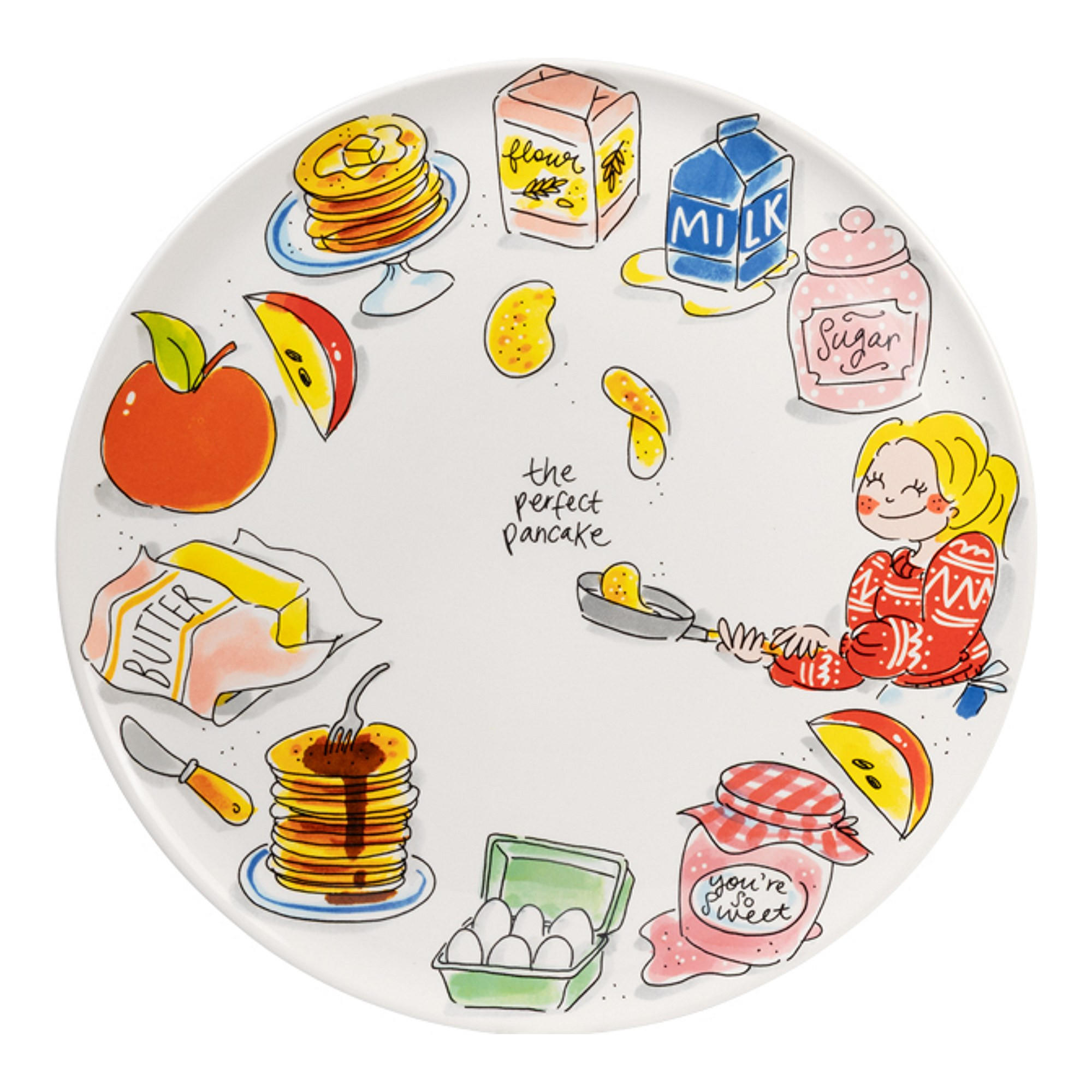 TELLER Gemütliche Tage - Der perfekte Pfannkuchen in Bunt - 31cm - Multicolor, Keramik (31/31/2cm) - Blond Amsterdam
