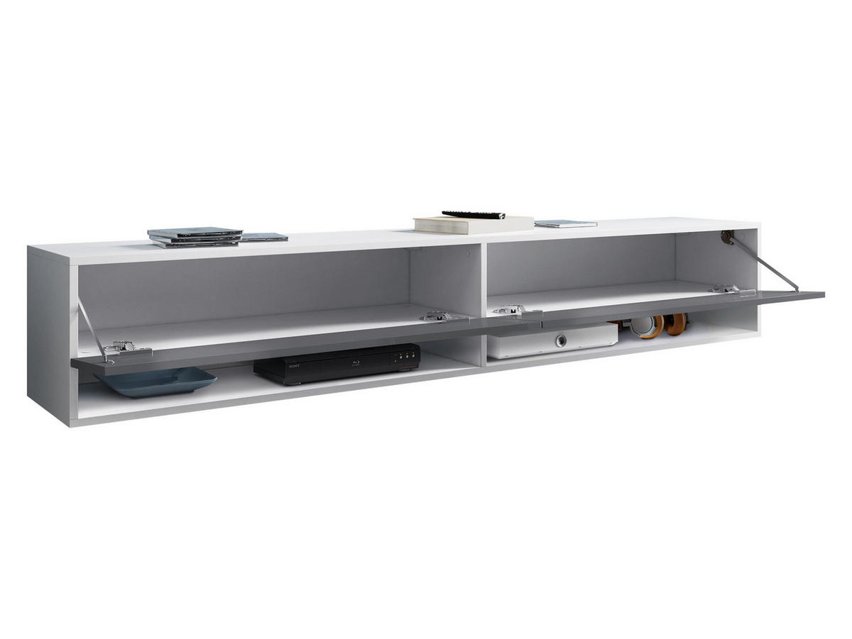 TV-LOWBOARD A180 MDF - Alufarben/Graphitfarben, Holzwerkstoff/Kunststoff (180/30/33cm) - MIRJAN24
