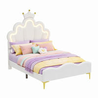 BETT 90x200 cm PU White mit LED-Beleuchtung - Weiß, Holzwerkstoff (90/200cm) - Meubliv