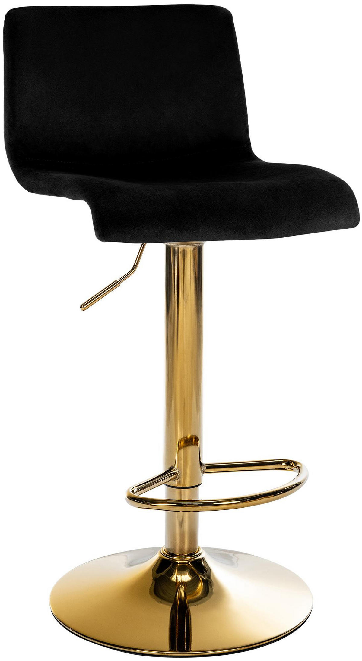 BARHOCKER Samt Schwarz - Schwarz, Textil (39/83/36cm) - CLP