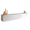 TV-LOWBOARD D180 mit weißer LED Beleuchtung - Weiß Hochglanz/Silberfarben, Holzwerkstoff/Kunststoff (180/30/33cm) - MIRJAN24