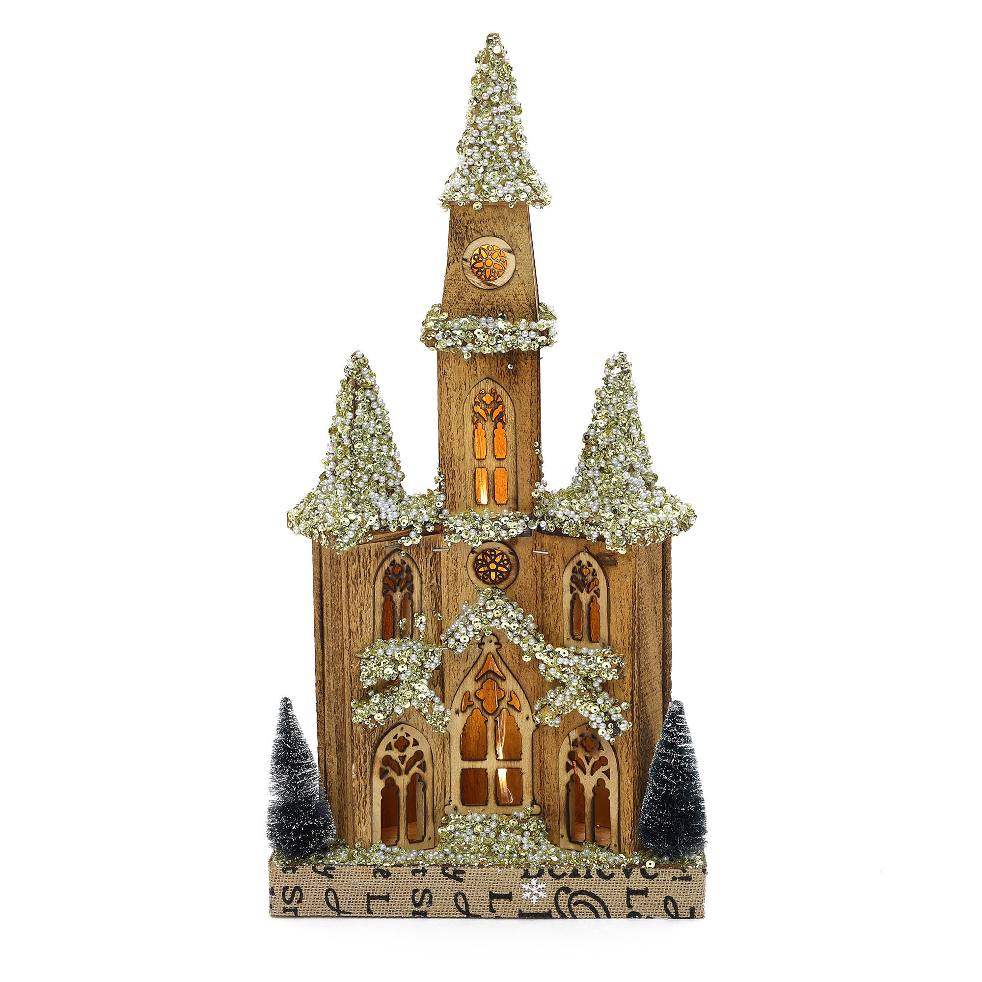 Hometopia Weihnachtshaus Braun 11x51x25 cm