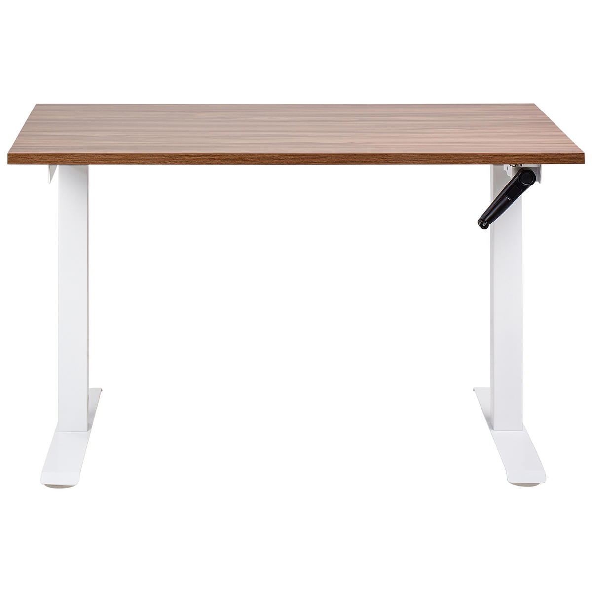SCHREIBTISCH braunweiß 120/72 cm manuell höhenverstellbar Destin III - Dunkelbraun/Weiß, Holz (72/120/74cm) - Beliani
