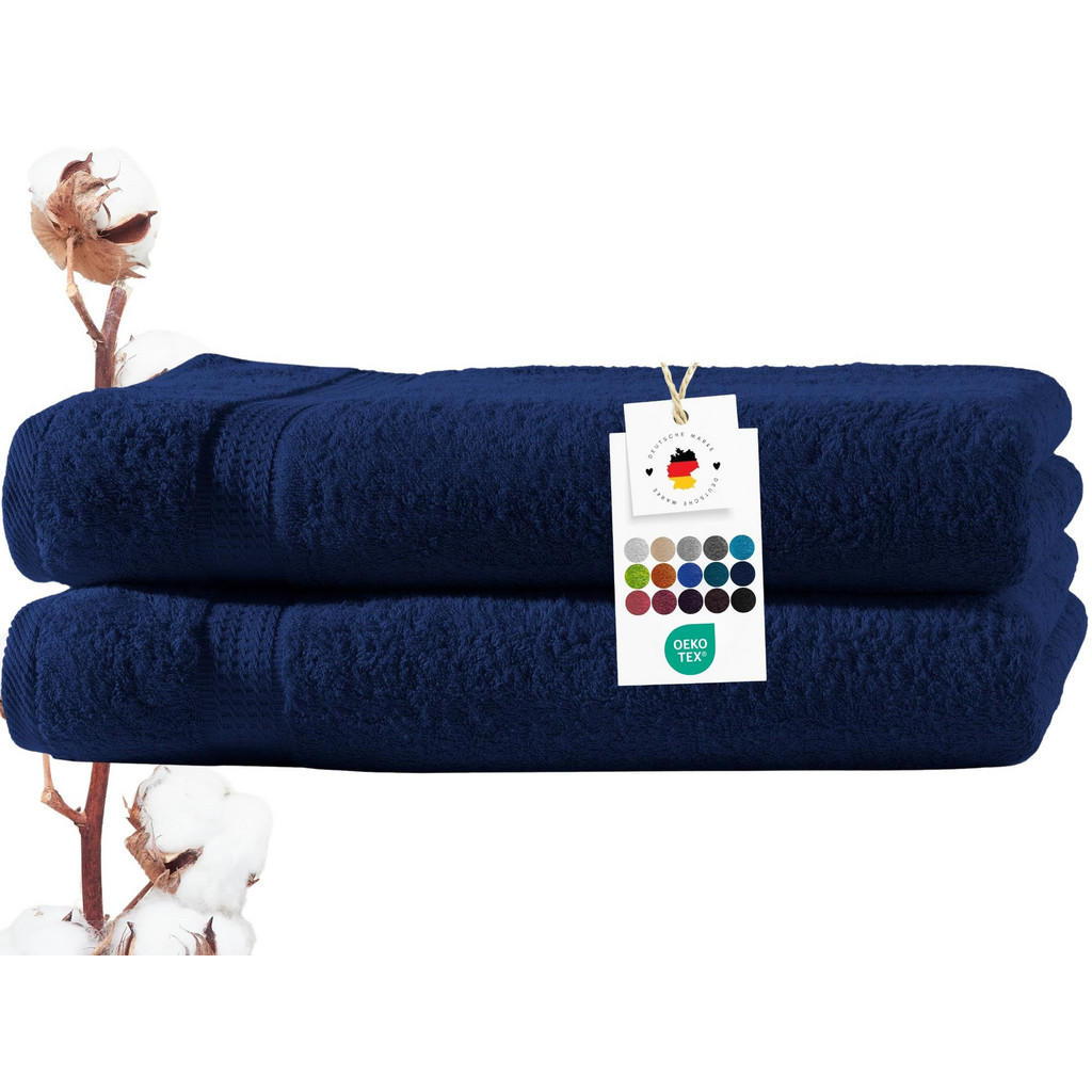 Thumbnail - Carpe Sonno Duschtuch, Dunkelblau, Textil, Uni, Rechteckig, 70x140 cm, Oeko-Tex® Standard 100, Badtextilien, Duschtücher