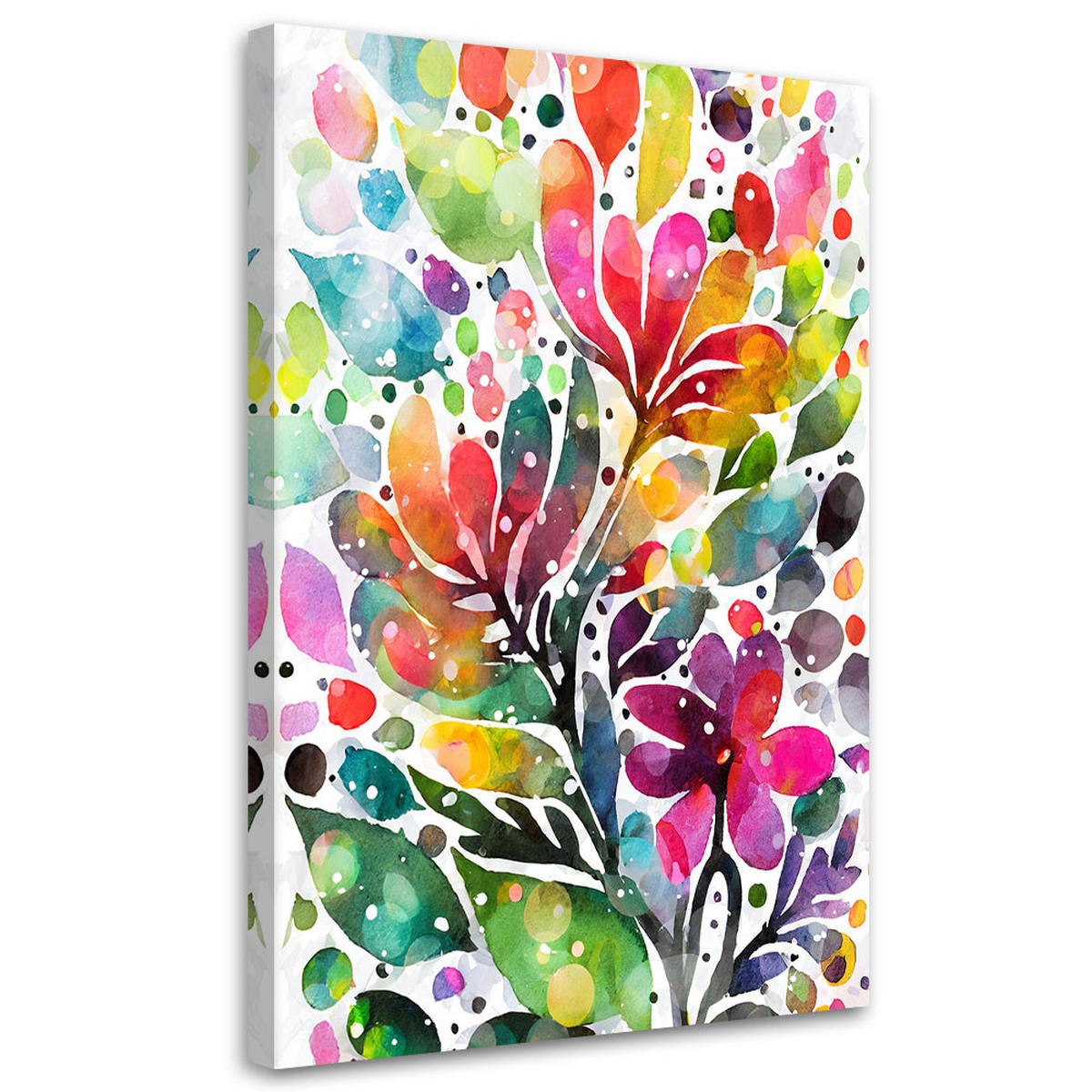 LEINWANDBILD Blumen 80x120cm - Multicolor, Textil (80/120cm) - Feeby