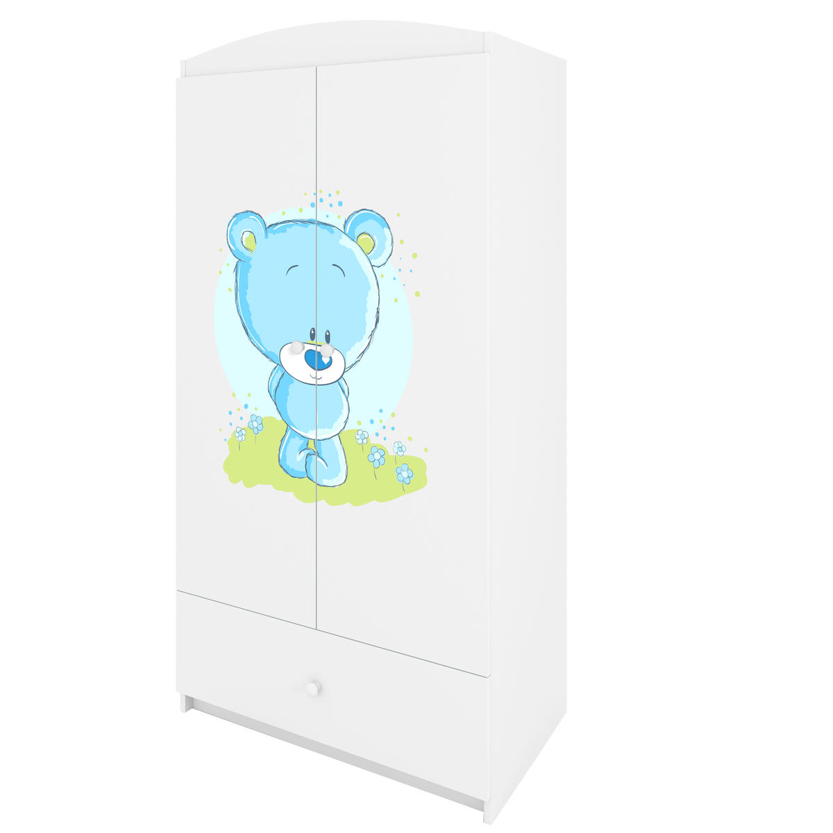 KINDERKLEIDERSCHRANK Blaubär 90/175/52 - Weiß, Holzwerkstoff (90/175/52cm) - Kocot Kids