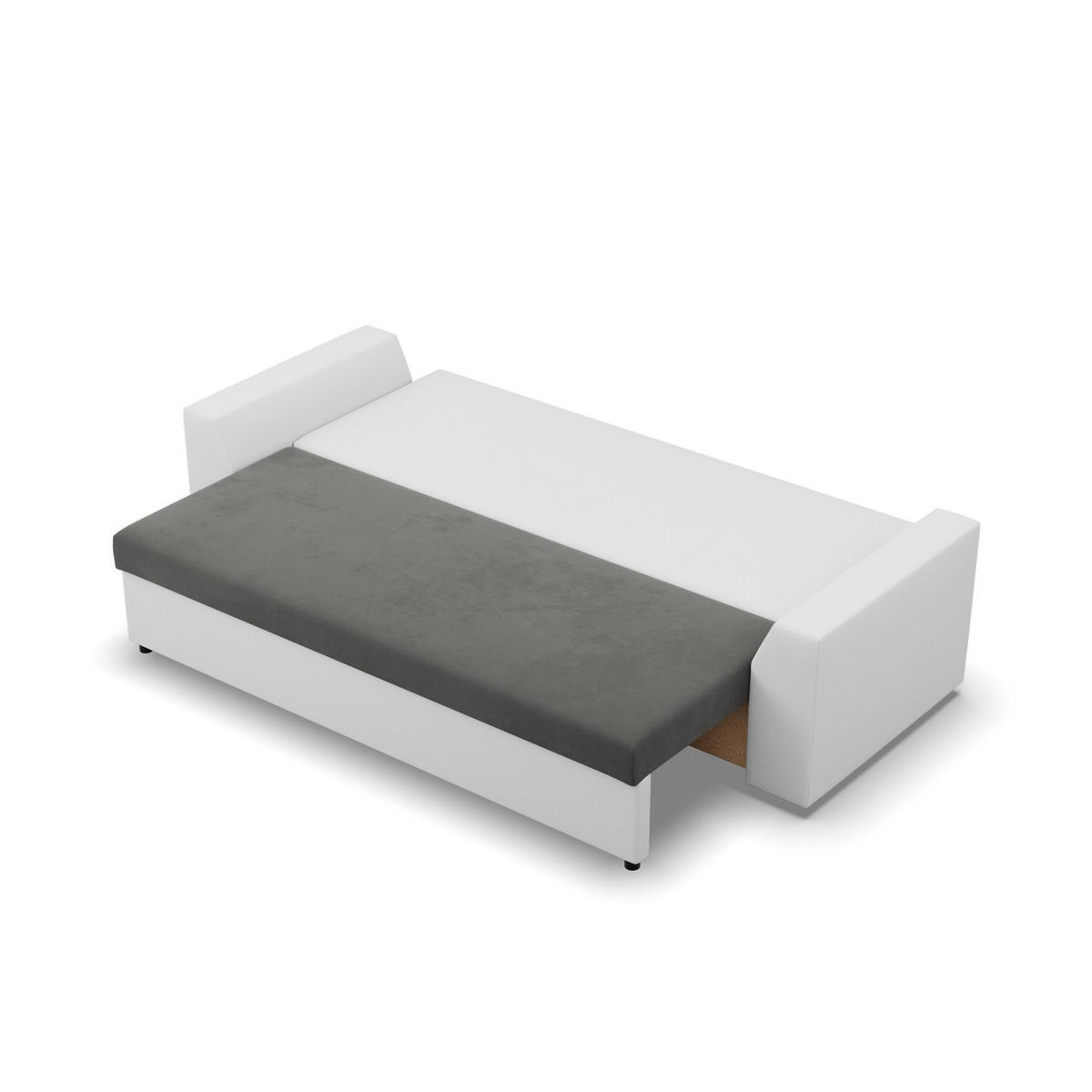 SOFA 3-SITZER MIT SCHLAFFUNKTION LUGO Grau/Weiß - Weiß/Grau, Textil (92/92/232cm) - Mebligo