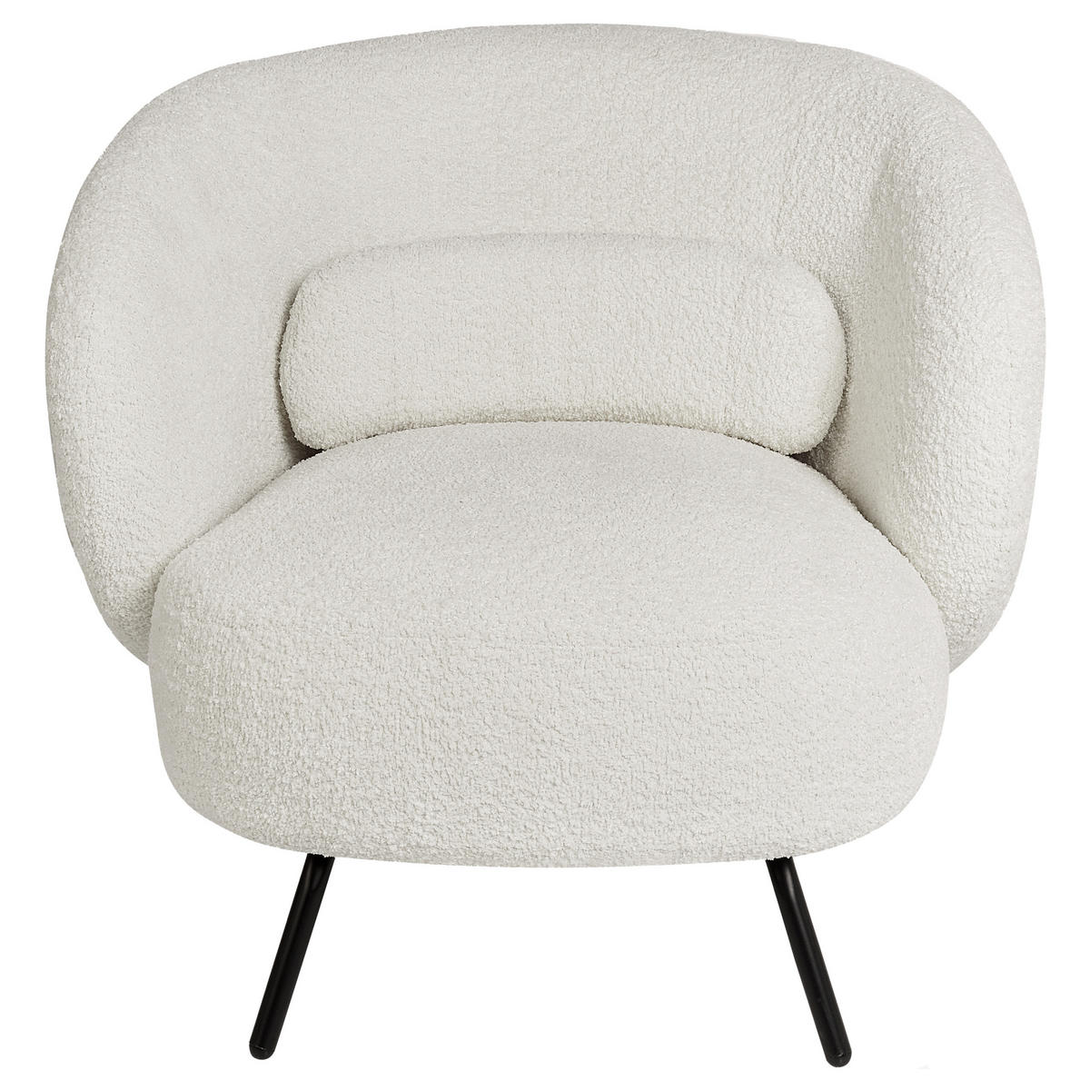SESSEL Bouclé Cremeweiß Makela - Schwarz/Weiß, Textil (75/72/74cm) - Beliani