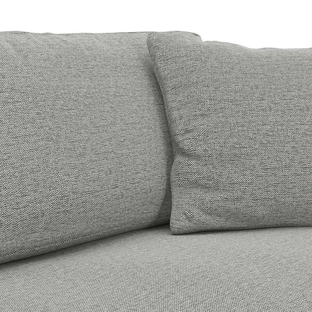 ECKSOFA mit Longchair - Hellgrau/Schwarz, Textil (238/183cm) - home24