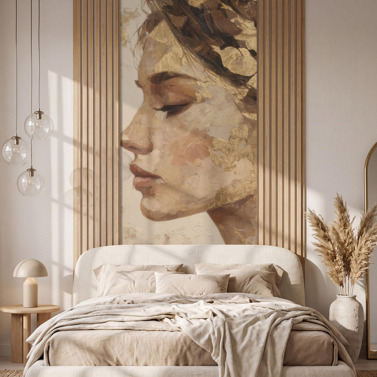 TAPETE - Frau - Gold - Abstrakt - Textur - 100x260 cm - Goldfarben, Papier (100/260cm) - OnlyWow