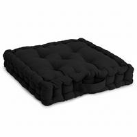 STUHLKISSEN Mila 50x50x10cm Schwarz - Schwarz, Textil (50/50/10cm) - Beautissu 