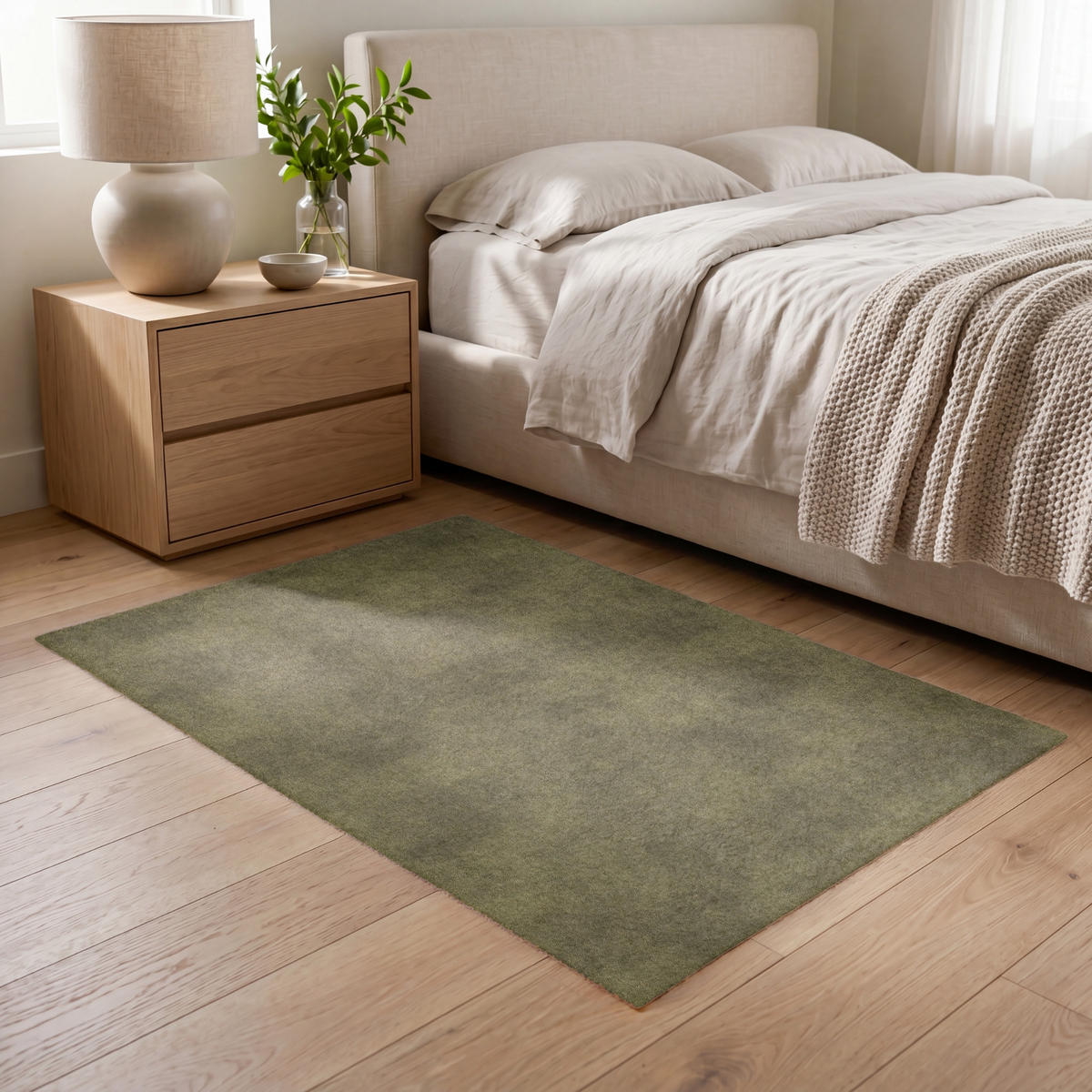 TEPPICH - Textur - Abstrakt - Grün - 120x80 cm - Olivgrün, Kunststoff/Textil (120/0.4cm) - OnlyWow