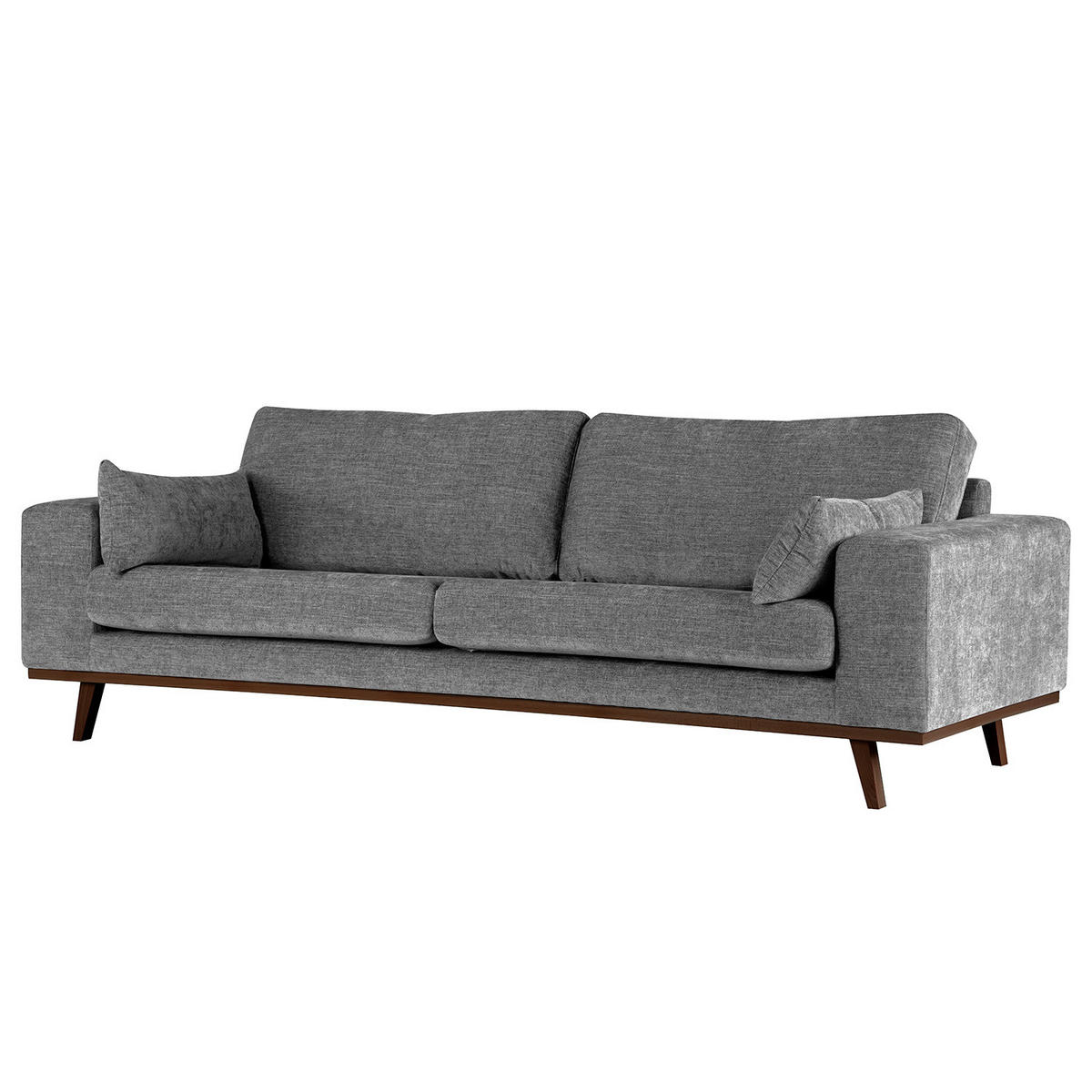 3-SITZER SOFA - Dunkelgrau/Buchefarben, Textil (237/81/88cm) - home24