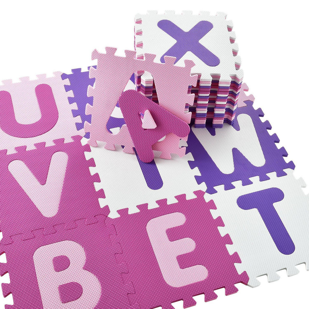 KINDER PUZZLEMATTE Juna (36 Teile) - Rosa, Kunststoff (189/1/189cm) - Juskys