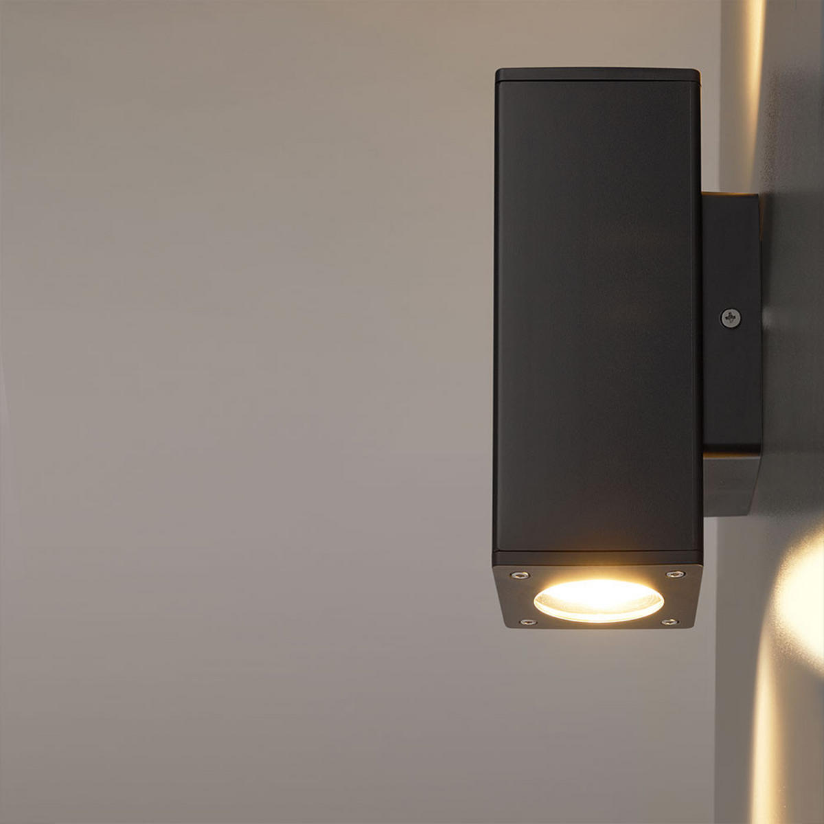 LED AUSSENWANDLEUCHTE Edelstahl Anthrazit 2-flammig - Anthrazit, Metall (9.9/7.6/18.6cm)