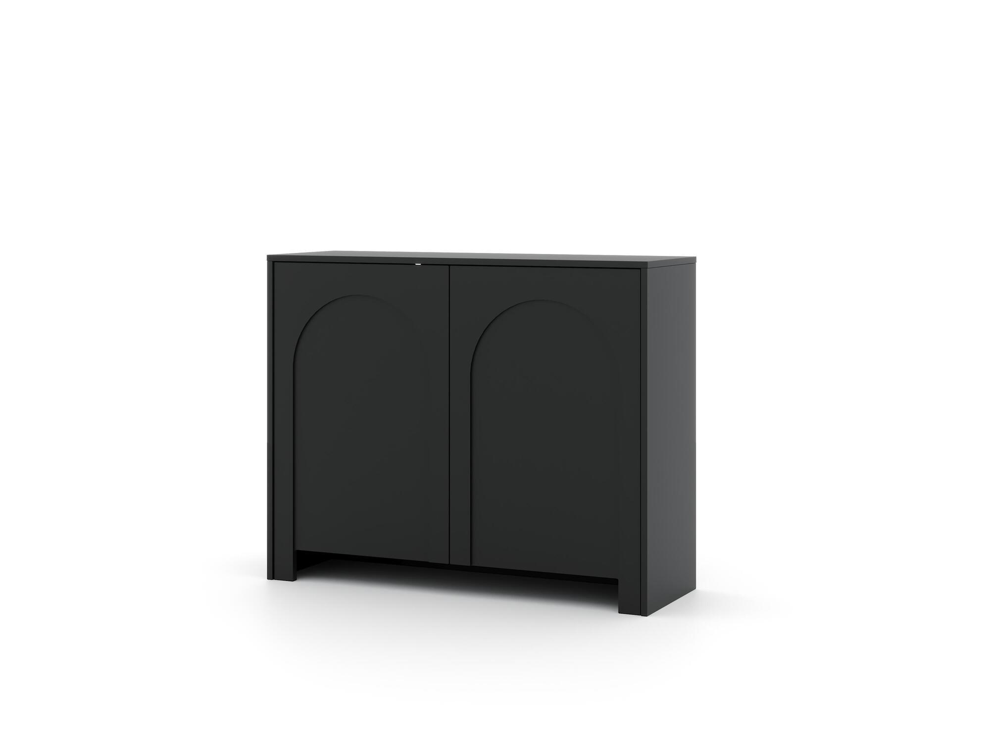SIDEBOARD ARCO Schwarz, Gold 100x35x81 cm - Goldfarben/Schwarz, Holzwerkstoff (100/81/35cm) - FURNLUX