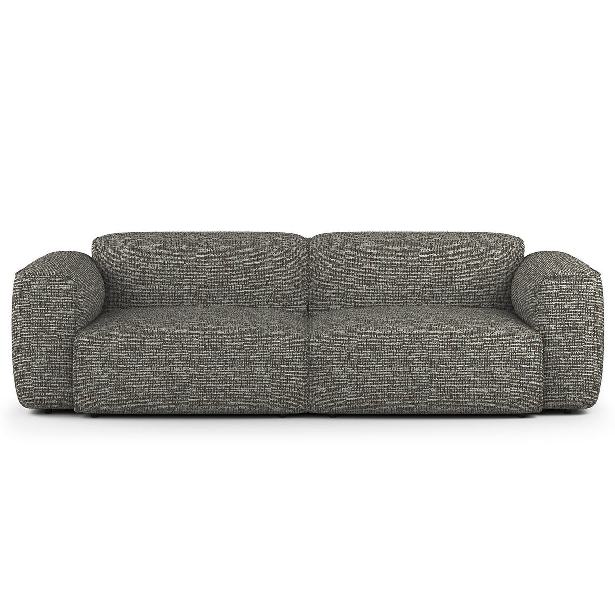 3-SITZER SOFA - Schwarz/Grau, Kunststoff/Textil (251/71/102cm) - home24