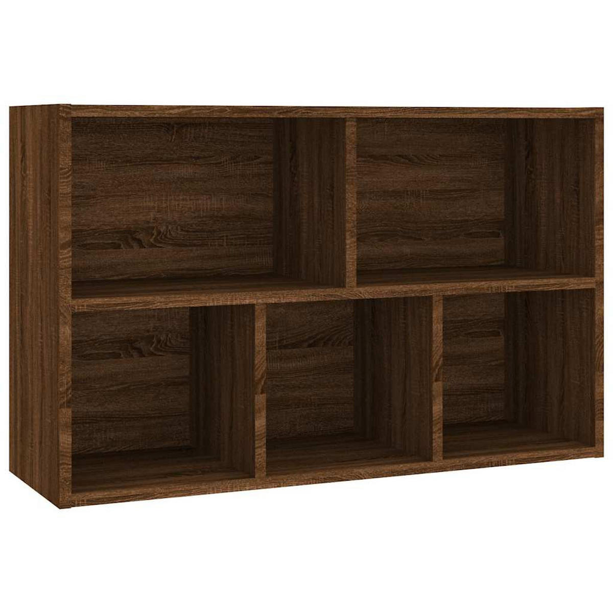 SIDEBOARD mit 5 Fächern 50/25/80 cm aus Holzwerkstoff Braun Eiche Dekor - Dunkelbraun, Holz (50/80/25cm) - vidaXL
