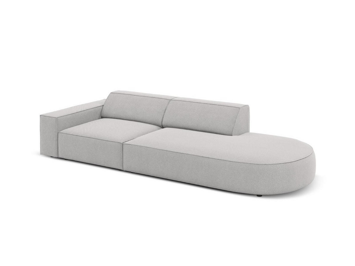 RECHTES-SOFA Jodie aus strukturiertem Stoff hellgrau 3 Sitzplätze - Hellgrau, Textil (102/70/262cm) - Micadoni