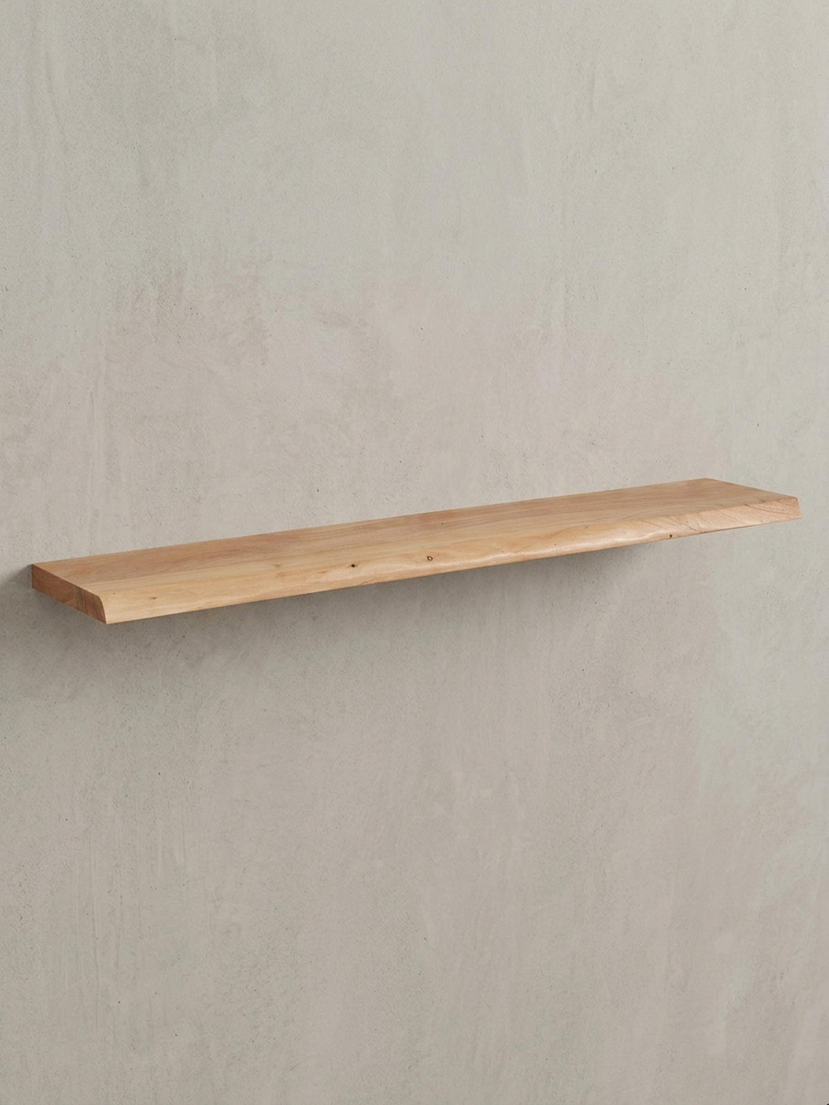 WANDREGAL Akazienholz Baumkante Rustikal, Beige 140x26x4 cm - Beige, Holz (140/4/26cm) - KADIMA DESIGN